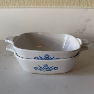 Vintage Corning ware Cornflower Petite Pan with lids Set of 2
